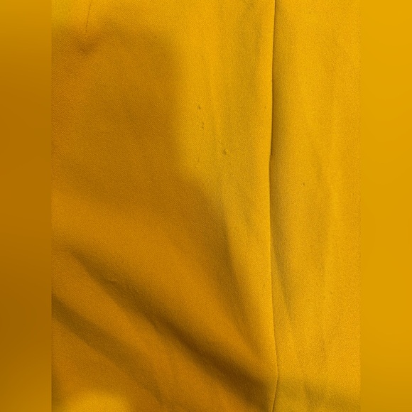 Shelby & Palmer‎ Mustard Yellow Beaded Strand Neck Puff Sleeve Sheath Dress 12 - Picture 6 of 8